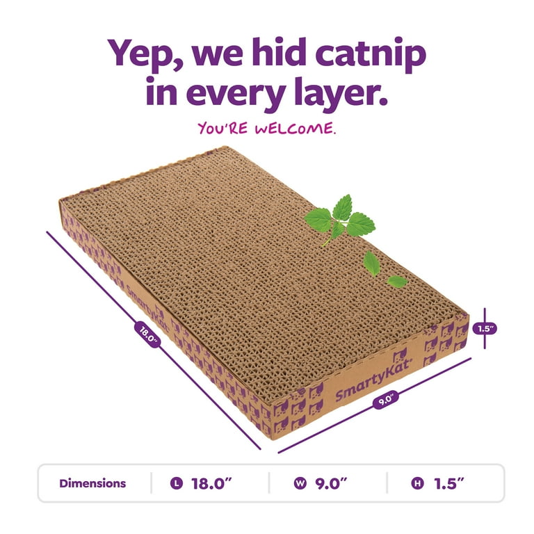 SmartyKat Super Scratcher+ Catnip Corrugated Cat Scratching Floor
