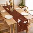 thumbnail image 3 of Table Runner 48 Inches Long for Kitchen Dining, Brown Modern Dresser Scarf Farmhouse, Dining Table Decorations for Wedding/Parties, Farmhouse Rabbit Abstract Art 13 x 48 In, 3 of 8