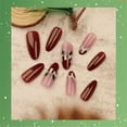 thumbnail image 5 of Fofosbeauty 24pcs Press on Nails, Almond Tip Nails, Christmas Fake Nails, Full Cover Acrylic Nails for Girls Kids, Almond Brown Christmas Moose, 5 of 9