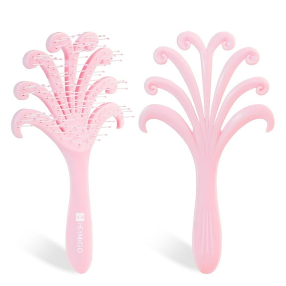 DUAIU Octopus Hair Detangler Brush - For Curly/Straight/Wavy Hair (Wet & Dry Use) | No-Tangle Smoothing Brush for Women & Men | All Hair Types (Pink)