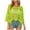 Light Green, variant on UOCUFY Women Plain Fringe Cut Out Sheer Knit Crochet Cover Up Three Quarter Sleeve Hollow Out Sweater Shirts Swimsuit Coverups Wear (Light Green, S)