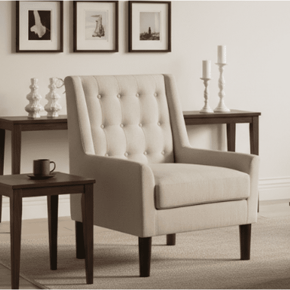 BSHTI Modern Style Tufted Upholstered Loveseat,with Removable Back Cushions,Sturdy Construction,Linen Blend Upholstery,Square Arm