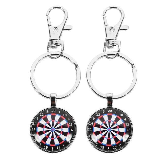 MOVTOTOP Mini Dartboard Keychain Zinc Alloy Multi Color Great Gift Idea for Decoration Use 2 Pieces