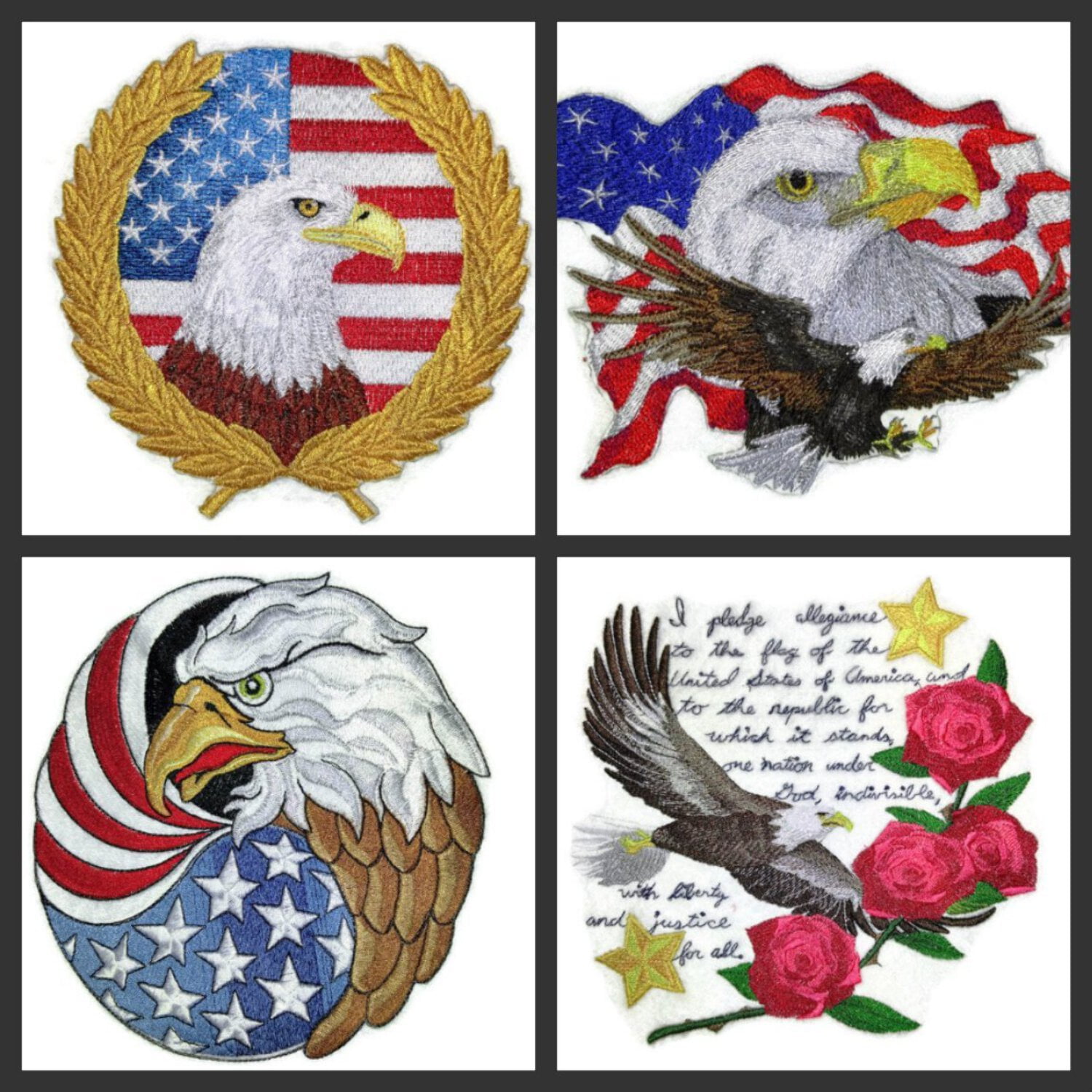 Eagle and Laurel Embroidered Iron on/Sew patch 5.5" X 5.5"]