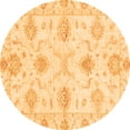 thumbnail image 1 of Ahgly Company Indoor Round Oriental Orange Traditional Area Rugs, 6' Round, 1 of 4