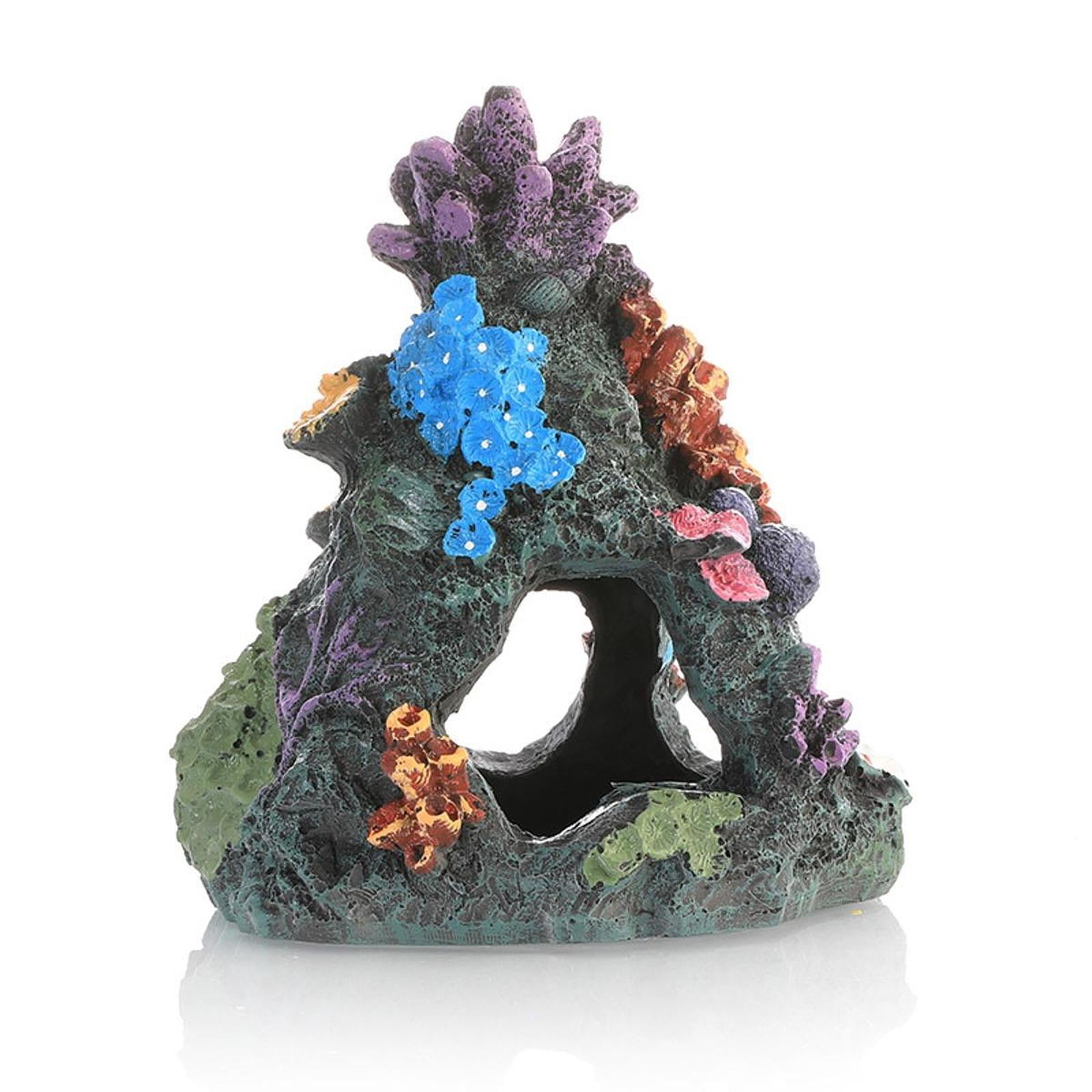 Zxpjkyu Resin Aquarium Coral Cave Fish Hiding Cave Hideaway Landscape Decor Resin Coral