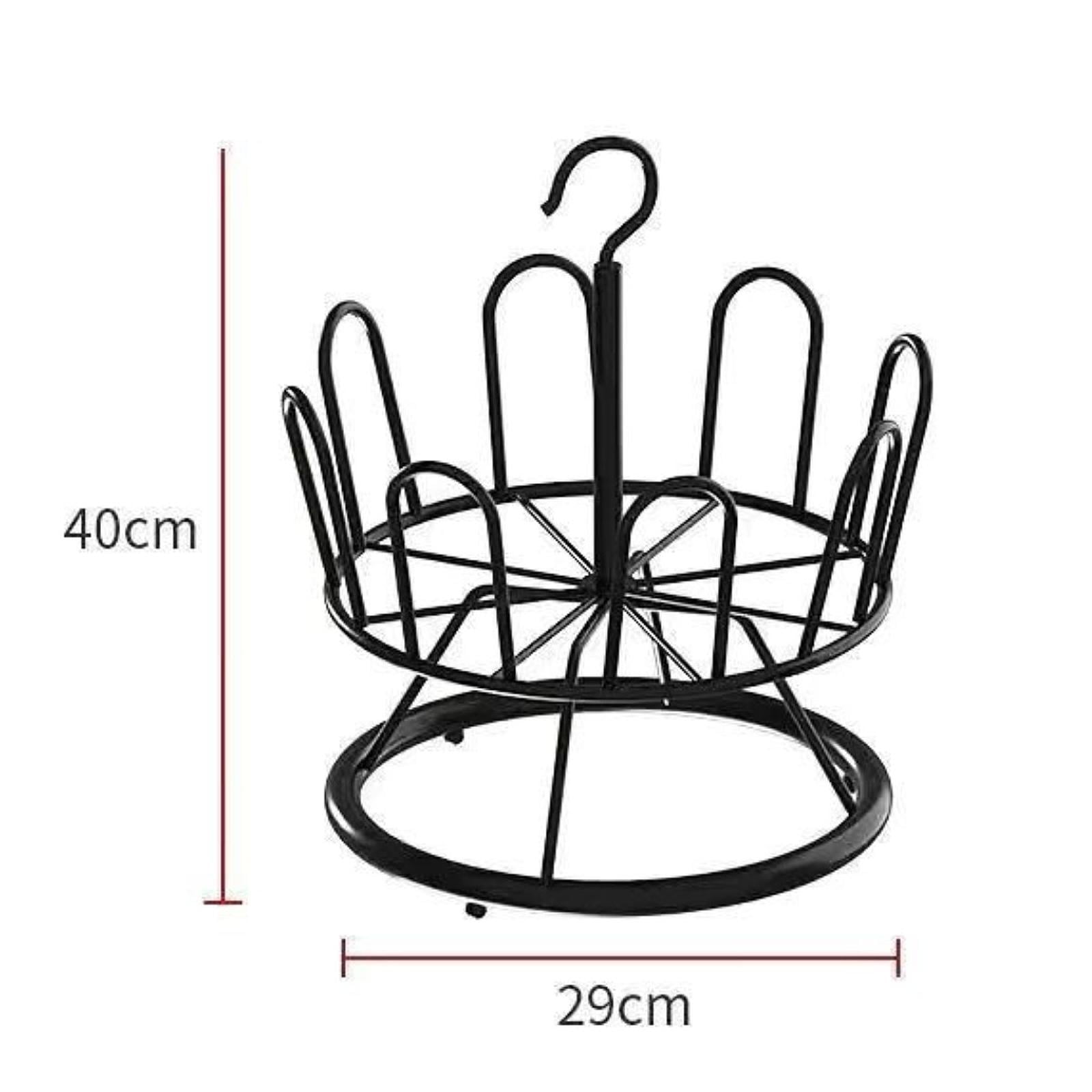 perfk Revolving Shoe Rack Modern Metal Shoe Tree Rack for Apartment Farmhouse Dorm Black 1 Tier