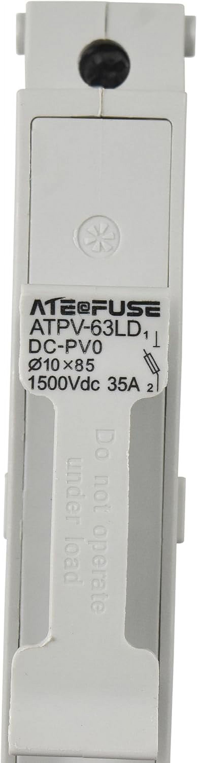 HQRP 2-Pack ATPV-63LD 1500VDC 35A 10x85mm Solar PV DIN Rail Fuse Holder with 10x85m 20A Fuse, UL Listed