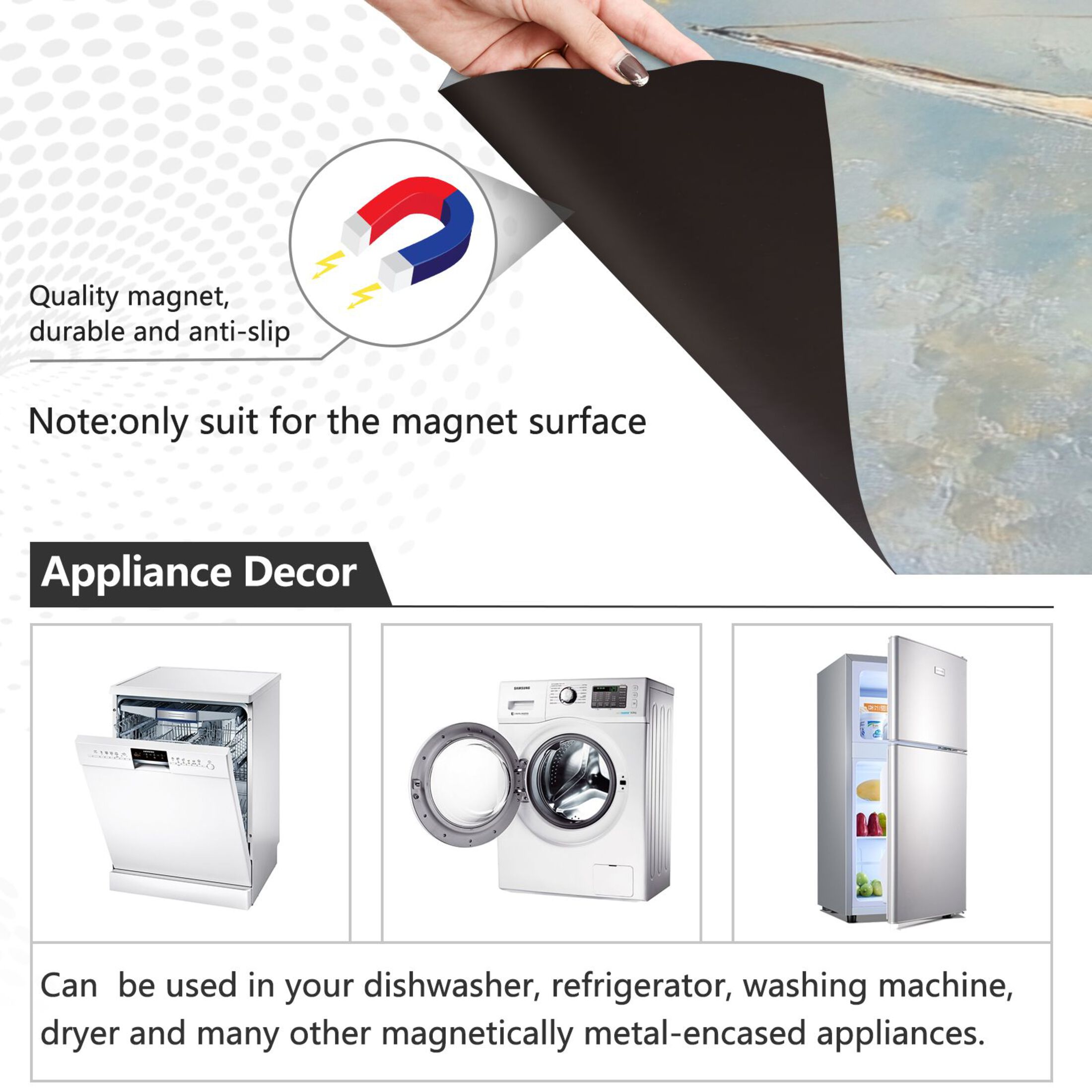 Dishwasher Magnetic Sticker 23x26 Inch Refrigerator Magnetic Sticker Washing Machine Magnetic Sticker Kitchen Panel Magnetic Sticker Home Decor Super Beautiful Ocean