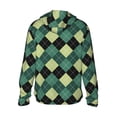 thumbnail image 3 of Sigee Green Squares Print UPF50+ Men's Sun Protection Hoodie Shirt SPF UV Shirt Long Sleeve Fishing Outdoor Lightweight, S-3XL, 3 of 9