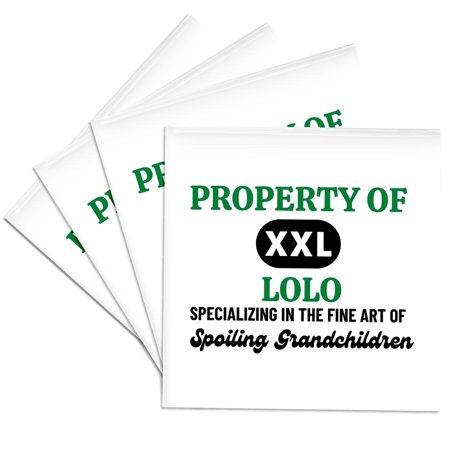 3drose, Property of Xxl Lolo Grand Parent Merchandise, Set of 4 Ceramic Tile Coasters