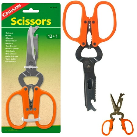 Camp Shears - 12 In 1 Camping Scissors Stainless Steel Multi Tool Shears Can Opener Coghlans