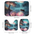 thumbnail image 2 of Fantasy Ship Print Shower Curtain Set 4-Set Magical Night Scene Moonlight Bathroom Decor Set U-Mat ,Toilet Cover Mat ,Includes Floor Mat ,Shower Curtain with 12 Hooks,72inx72in, 2 of 7