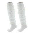 thumbnail image 2 of Opvise Womens Socks 1 Pair Slouch Socks Solid Color Breathable Polyester Women Calf Stockings for Cosplay White, 2 of 8