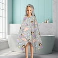 thumbnail image 6 of Pastel Princess Unicorn Pattern Hooded Bath Towel，50"x30" for Ages 3 To 12 Kids, Quick Dry Lightweight Soft Microfiber Hood Beach Towel Cover Up for Kids, 6 of 7