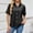 Black, variant on ZZwxWA Button Down Shirts for Women Casual Solid Short Sleeve Blouse Loose Fit Dressy Lapel V-Neck Tops with Chest Pocket