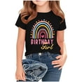 thumbnail image 5 of QTOCIO Toddler Girl Clothes, Summer Girls Shirts, New Birthday Day Shirts for Kids Short Sleeve Graphic T-Shirt Round Neck Top for 2-15 Years, Black, 9 Years, 5 of 6