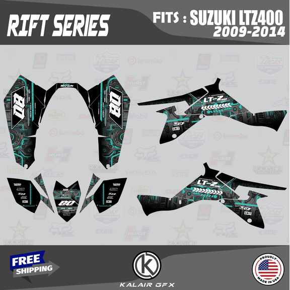 Kalair GFX Graphics Kit for Suzuki ATV LTZ400 (2009-2014) Rift Series