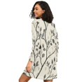 thumbnail image 2 of FORMRS Womens Long Sleeve Nightgowns Crew Neck Sleep Shirt Soft Pajamas Sizes S-3XL, Leaves Pattern, 2 of 8