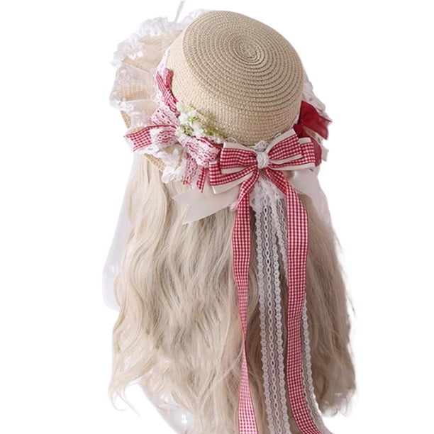 Guardurnaity Sombrero de paja estilo girasol para mujer, sombrero con flores, sombrero estilo bosque, sombrero de paja con cinta para niña, Sombreros tipo+3