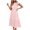 Pink, variant on WIZUTIZ Beach Dresses for Women Trendy Fitted High Waist Pleated Solid Vacation Dress Short Sleeve Round Neck Pleated Dress for Teen Girls Ankle-Length Super Soft Dress Blue