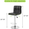 thumbnail image 4 of FDW Black Swivel Bar Stools PU Leather Padded with Back Height Adjustable Counter Stool Barstools Dining Chair,Set Of 2, 4 of 7