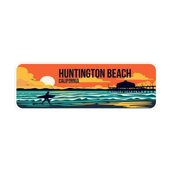 Standard Plus Huntington Beach, California Wall or Door Sign | Famous US Beaches Souvenir - Small