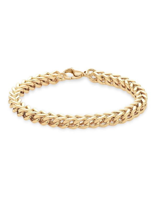 316L Stainless Steel Gold IP 6MM Square Link Bracelet 8.5 inches