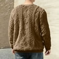 thumbnail image 6 of Fewfanhot Mens Shirts Cable Knit Pullover Long Sleeve Crewneck Sweater Casual Soft Knitted Sweater with Ribbing Edge, 6 of 6