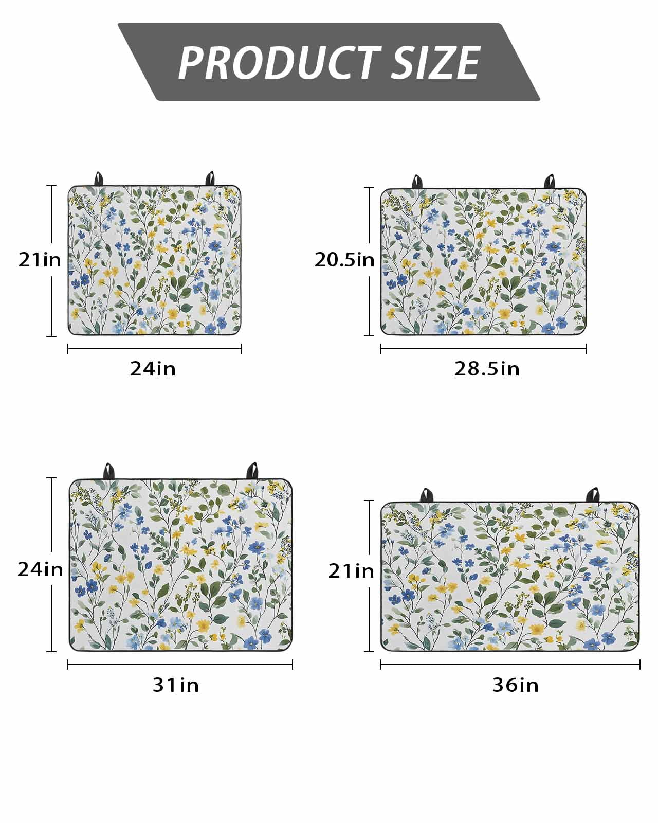 Stove Top Covers for Electric Stove, Elegant Blue Yellow Spring Floral Glass Stovetop Cover Protector, Summer Botanical Green Induction Cooktop Protector Oven Mat for Kitchen Countertop 24"x21"