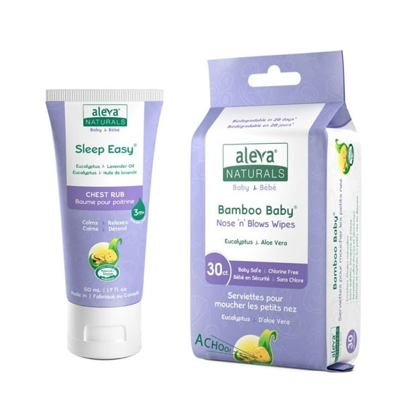 Trousse pour nez congestionné Aleva Naturals avec baume pour poitrine et serviettes