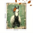 thumbnail image 3 of Qisvanset 12x16 Inch Green Toile Horse Canvas Wall Art, Vintage French Country Equestrian Rustic Farmhouse Decor, 3 of 8