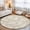 Beige, variant on Clay Fronds Round Area Rugs 3 ft, Terracotta Sand Leaf Plant Canvas Weave Texture Washable Small Area Rug with Non-Slip Sturdy Edge Binding Round Front Door Mat Floor Carpet for Entryway
