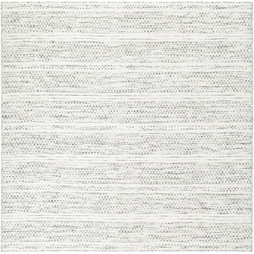 Hauteloom Williford Boho Hand Woven Wool Natural Fiber Soft Area Rug for Living Room, Bedroom, Dining Room- Traditional Farmhouse High Pile Braided Carpet - Black, Cream, Beige - 8' Square