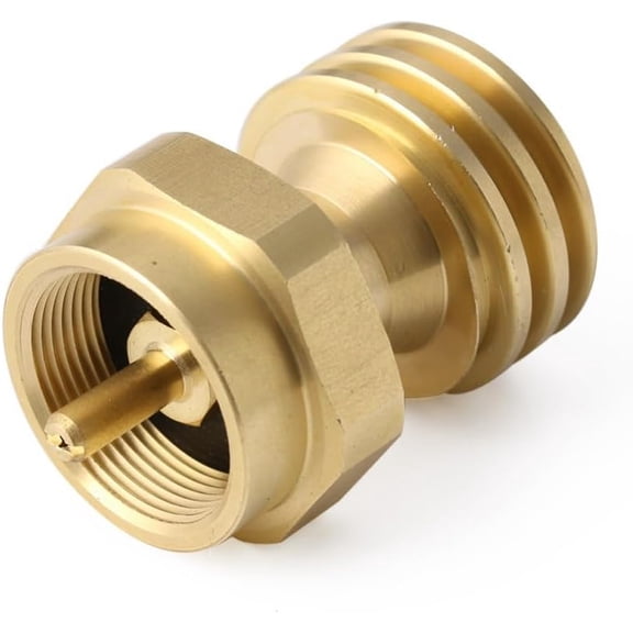 Volcano Grills Brass Propane Valve Adapter for 1 lb LP Tank – Portable Camping Grill & Stove Connector, Durable Brass Fitting, Compact Outdoor Cooking Accessory