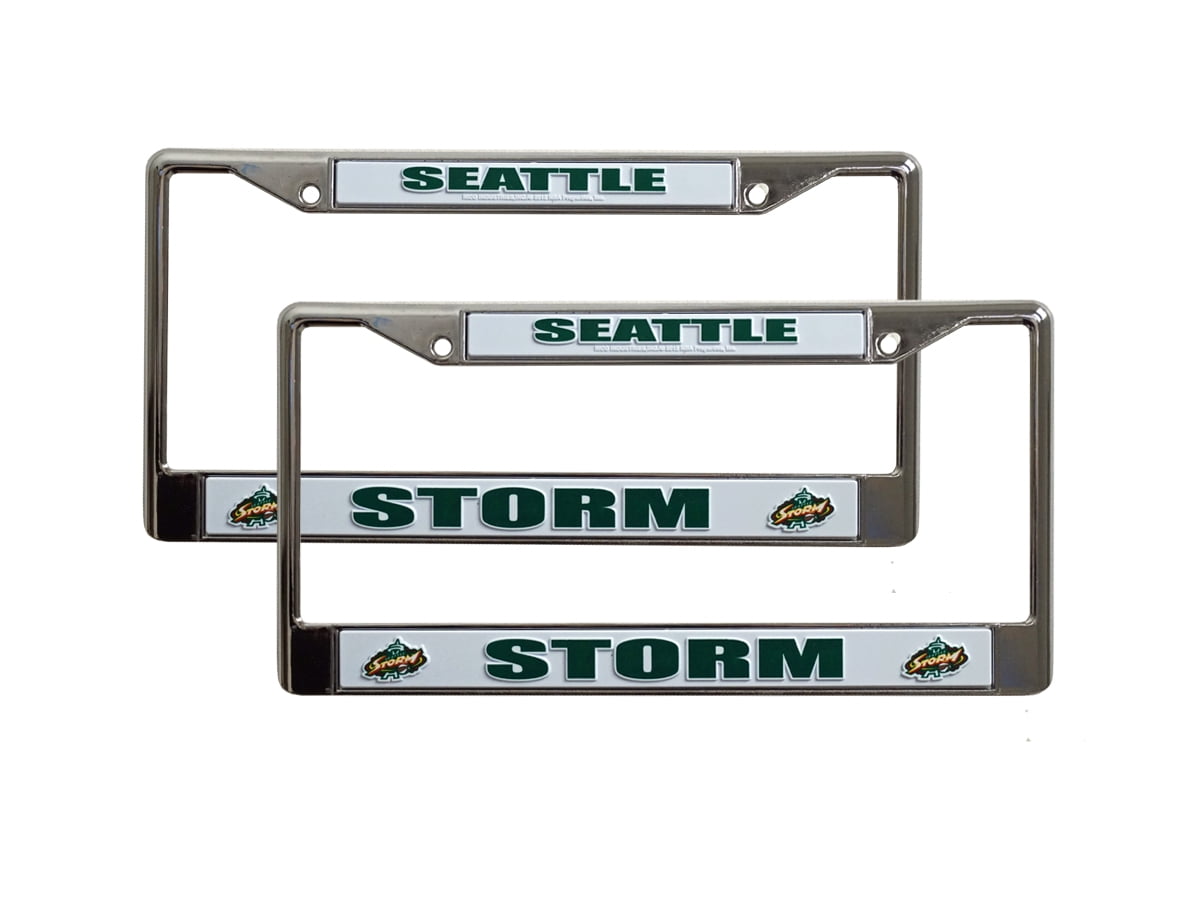 Seattle Storm WNBA Chrome Metal (Set of 2) License Plate Frames
