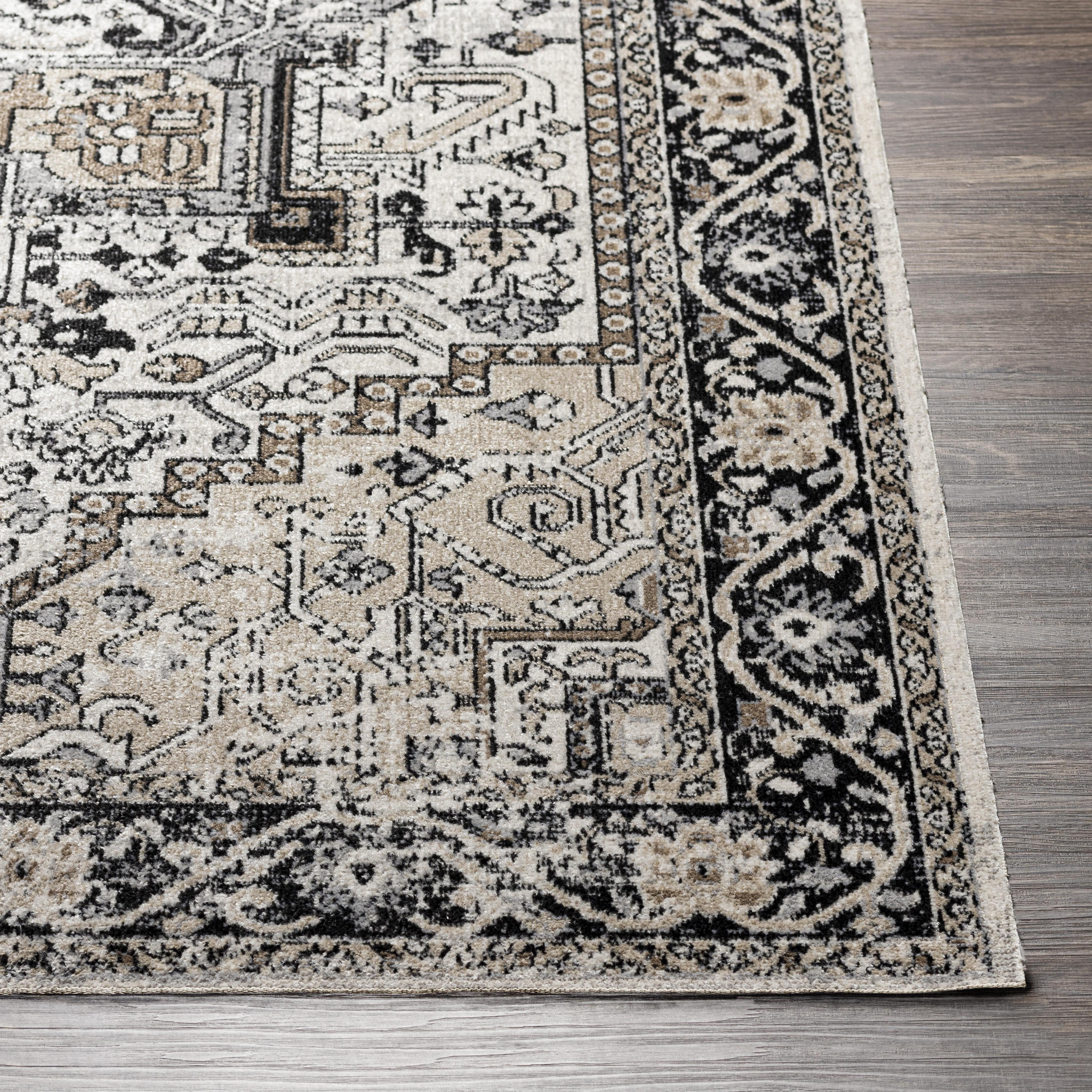 Mainstays Black & Ivory Persian Indoor Area Rug, 5' x 7'