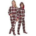 thumbnail image 4 of Family Matching - Footed Pajamas - Festive Plaid Infant Hoodie Fleece One Piece - Infant - XLarge (Fits 12-18mos.), 4 of 14