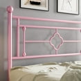 thumbnail image 3 of Einfach Full Size Heavy Metal Bed with Vintage Headboard Pattern, Pink, 3 of 7