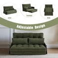 thumbnail image 3 of Convertible 5-Position Foldable Lazy Sofa Sleeper Bed with Armrest,Adjustable Floor Sofa Couch with 2 Pillows,Fold Out Floor Couch,Green, 3 of 7