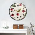 thumbnail image 2 of Yayeee Wall Clock Battery Operated 9.5" Silent Quartz Non-Ticking for Living Room Decor, Beige Cherry, 2 of 8