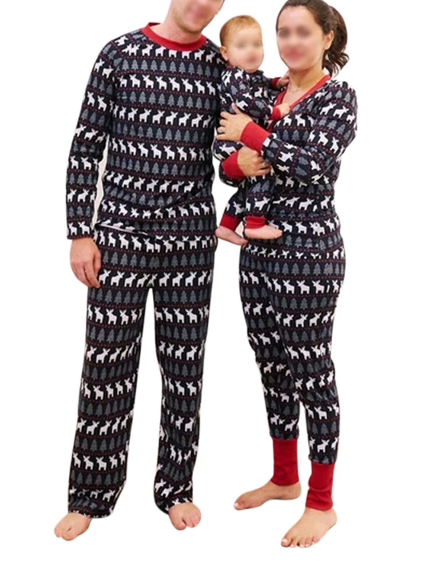 mum dad and baby matching christmas outfits