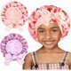 thumbnail image 1 of wonima11 2 PCS Toddler Bonnet Silk Satin Bonnet for Kids Sleeping Cap Curly Natural Hair Kids Bonnets for Girls Boys, 1 of 1