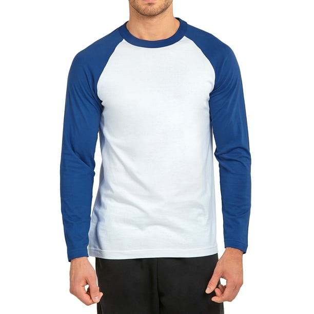 Blended Men's Long Sleeve Baseball TShirt Jersey Raglan TwoTone