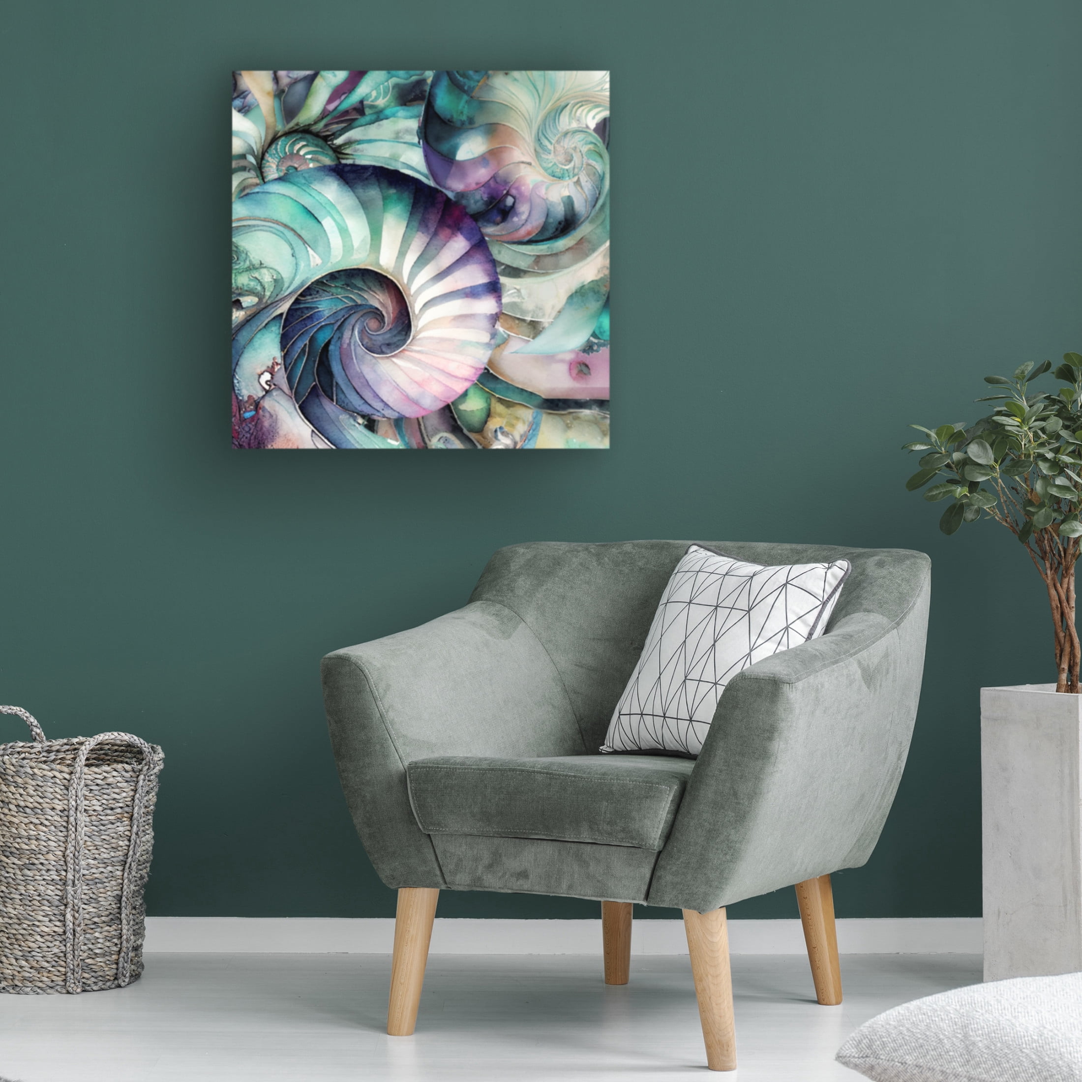 Canvas Wall Art - Sasha 'In The Wild Wild Sea IV' Wall Art for Living Room, Bedroom, or Office Décor by Trademark Fine Art - 18 x 18 Inches