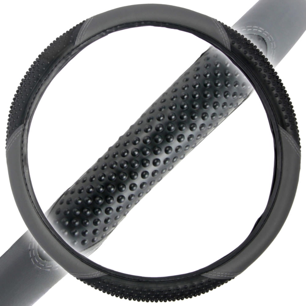 BDK Massage Grip Car Steering Wheel Cover for Car SUV VAN Two Tone