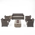 thumbnail image 1 of Noble House Leavitt 7 Piece Outdoor Conversation Set in Brown, 1 of 24