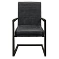 thumbnail image 5 of Wendy Genuine Leather Armchair in Antique Black with Iron Frame, 5 of 7