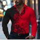 thumbnail image 1 of Camisa con estampado de calle informal para hombre nueva de , de lujo, a la moda, de alta calidad, con solapa y manga larga, talla grande, 1 of 6