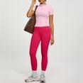 thumbnail image 6 of Women's 2 Piece Gym Set Short Sleeve Zip Up Activewear Top and Leggings, 6 of 9